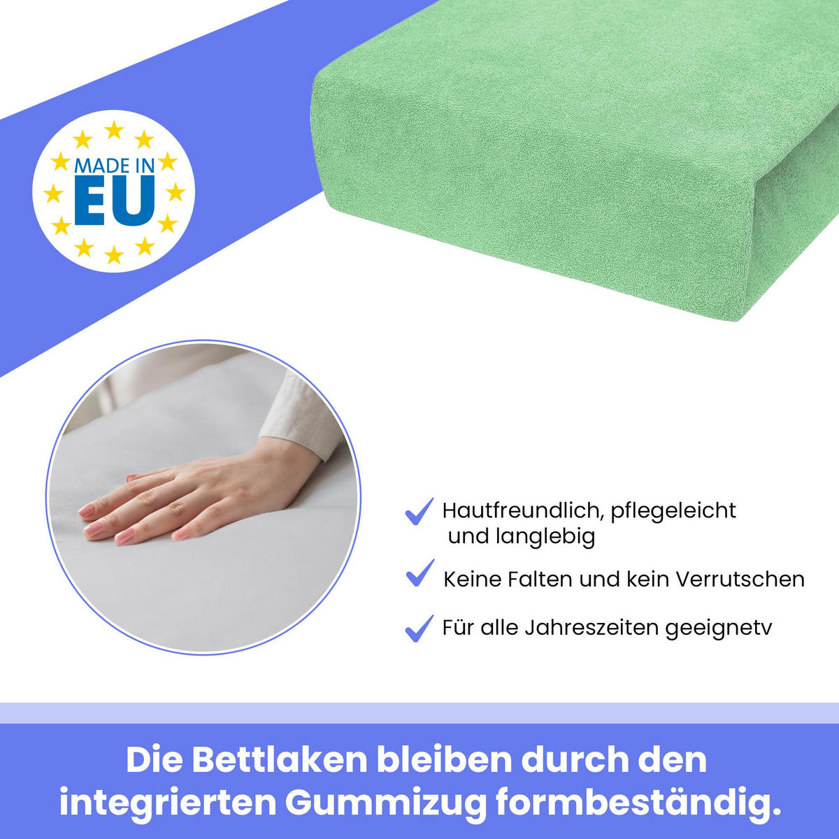 SPANNBETTLAKEN 60/120 cm, Frottee Elastisch 100 % Baumwolle Erbsengrün - Hellgrün, Textil (60/120cm) - Best For Home