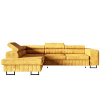 ECKSOFA Terra Senfgelb NOLA Verstellbare Kopfstützen Links - Gelb/Goldfarben, Textil (274/203cm) - Sepro Meble