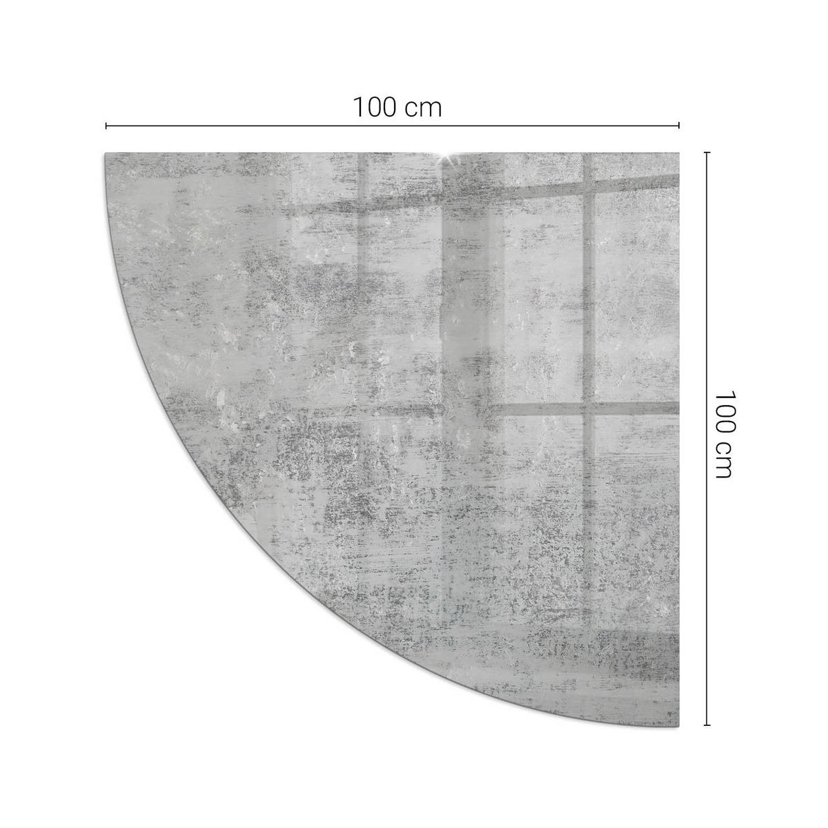 GLASPLATTE für Kamin 100x100 cm - Grau, Glas (100/100/0.4cm) - TULUP