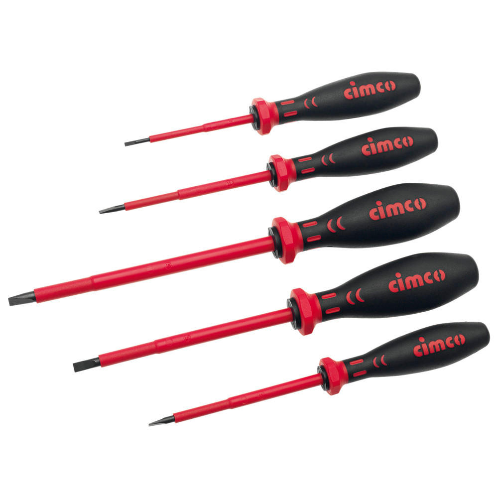 SCHLITZSCHRAUBENDREHER-SATZ, VDE-isoliert, 5-teilig - Multicolor, Kunststoff (320/160/40cm) - Cimco