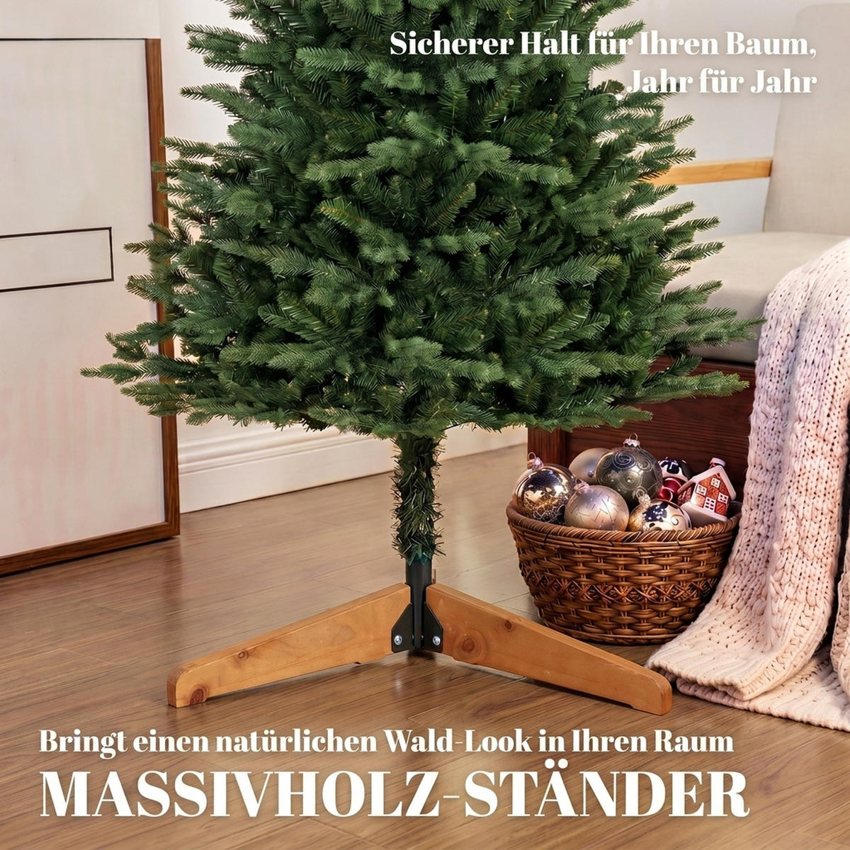 WEIHNACHTSBAUM Kunststoff Kiefernholz Grün - Grün, Kunststoff (180cm) - HOMCOM