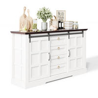 SIDEBOARD in Weiß Buffet mit Stauraum, Schiebetüren und Schubladen für Küchen und Wohnzimmer, B150/T40/H85 cm - Weiß, Holzwerkstoff (150/85/40cm) - STILVORA