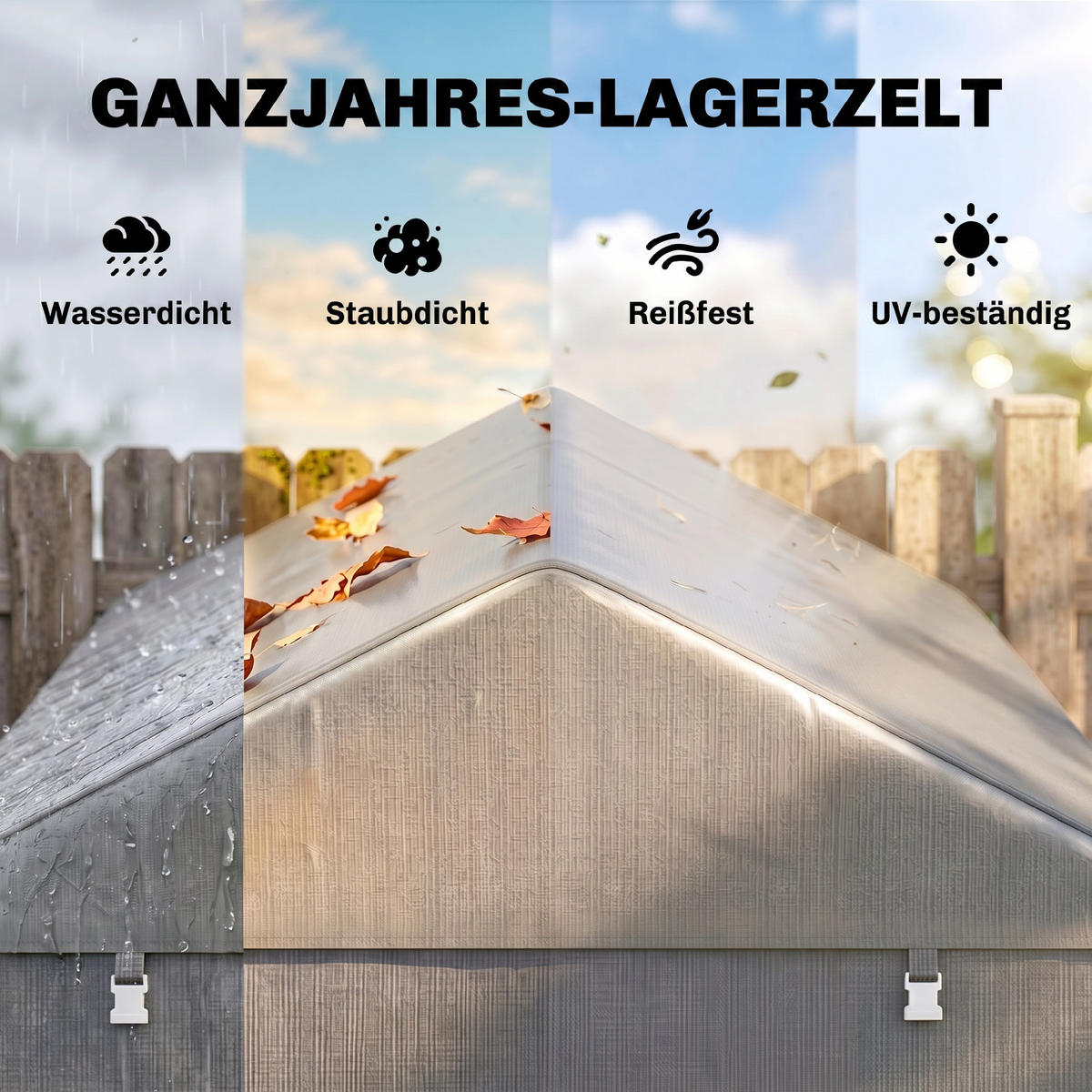 CARPORT Grau 1 Stück - Grau, Kunststoff/Metall (160/172/218cm) - GiPP