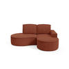 ECKSOFA Flow Rot, mit Kissen in Curio Stoff, rechte seite - Rot, Holzwerkstoff/Textil (210/157cm) - Bettso