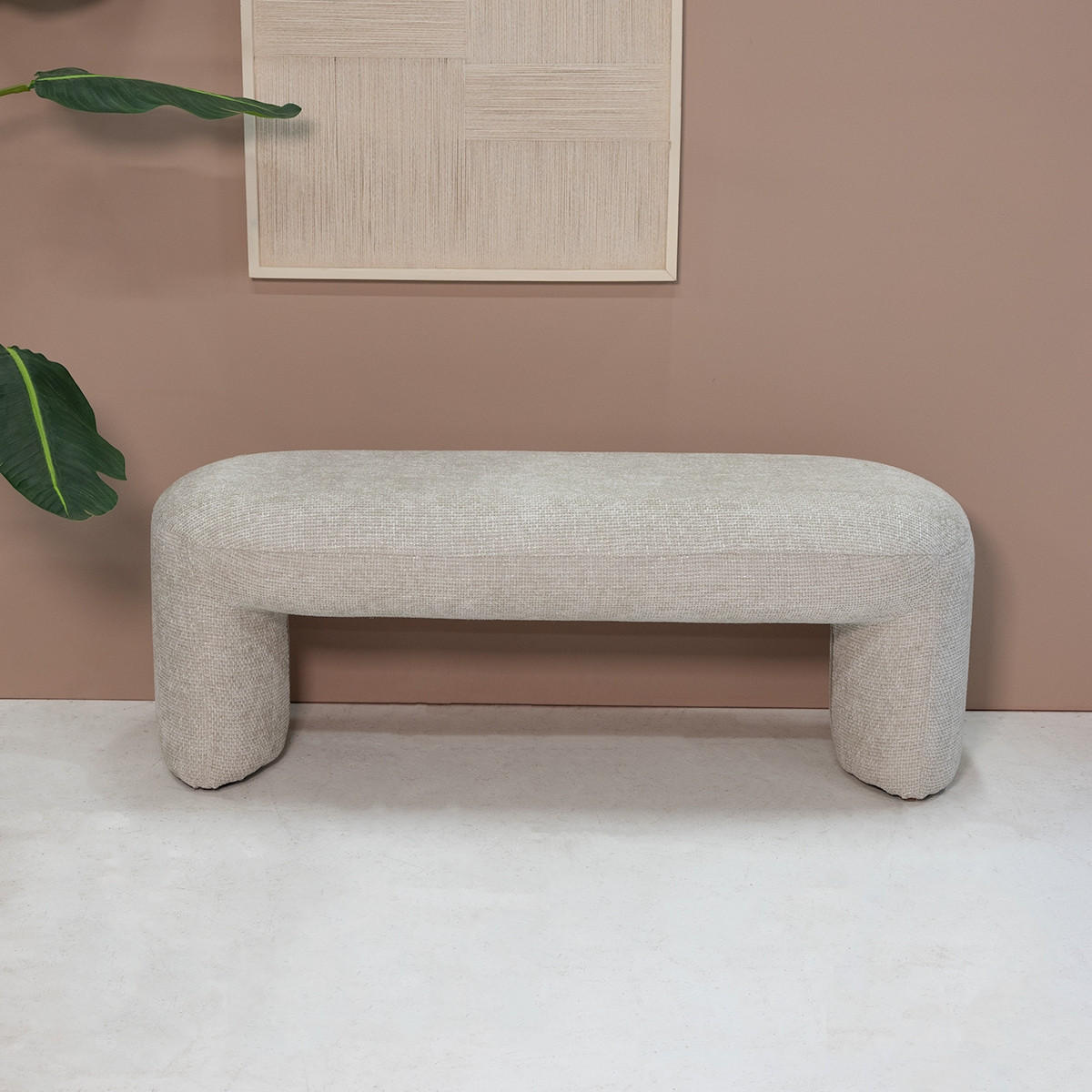FLURBANK aus Stoff 110cm, beige - Beige, Textil (110/40/45cm) - Giga Meubel