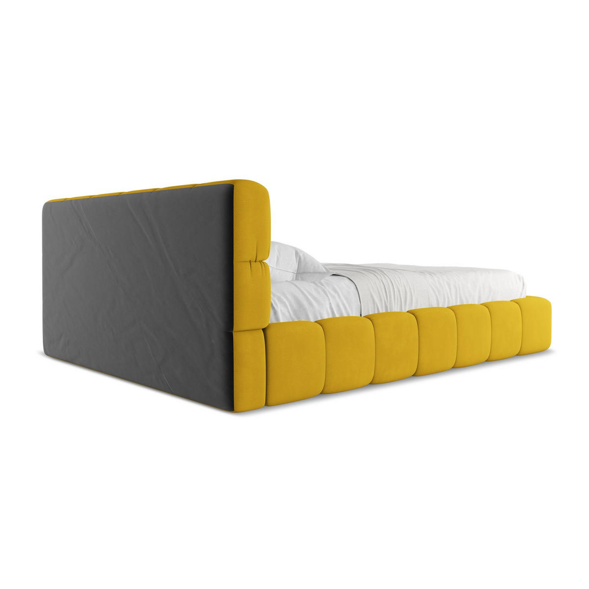 POLSTERBETT mit Bettkasten und Lattenrost 180x228 Gelb - Currygelb/Gelb, Kunststoff/Textil (160/200cm) - LaMiaSofa