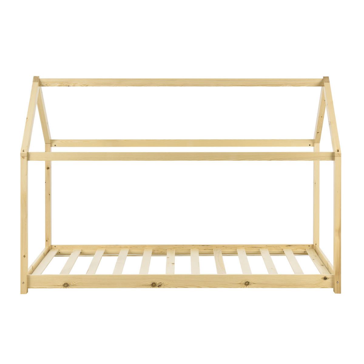 HAUSBETT Netstal - Naturfarben, Holz (70/140cm) - [en.casa]