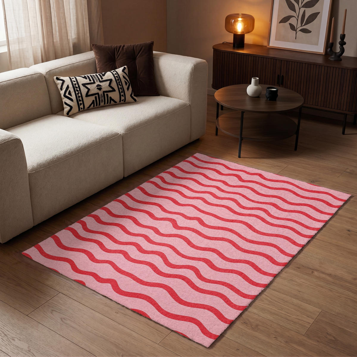 TEPPICH - Verspielt - Muster - Rot - 120x180 cm - Rot, Kunststoff/Textil (120/0.4cm) - OnlyWow