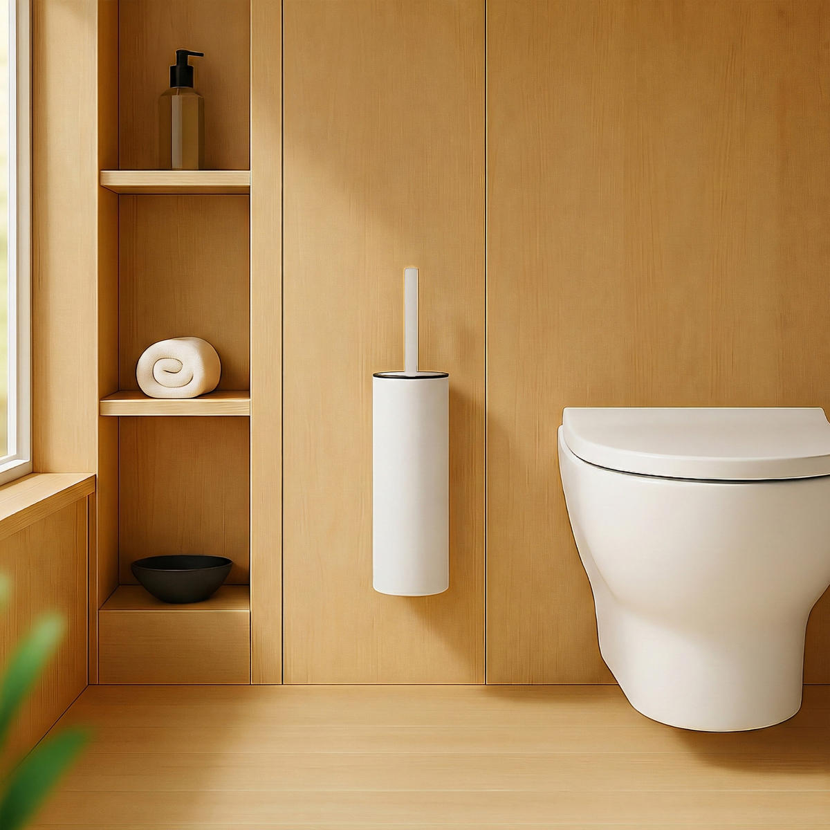 TOALETNÍ štětka - bílá, kov/plast (9/36.5/11cm) - Relaxdays