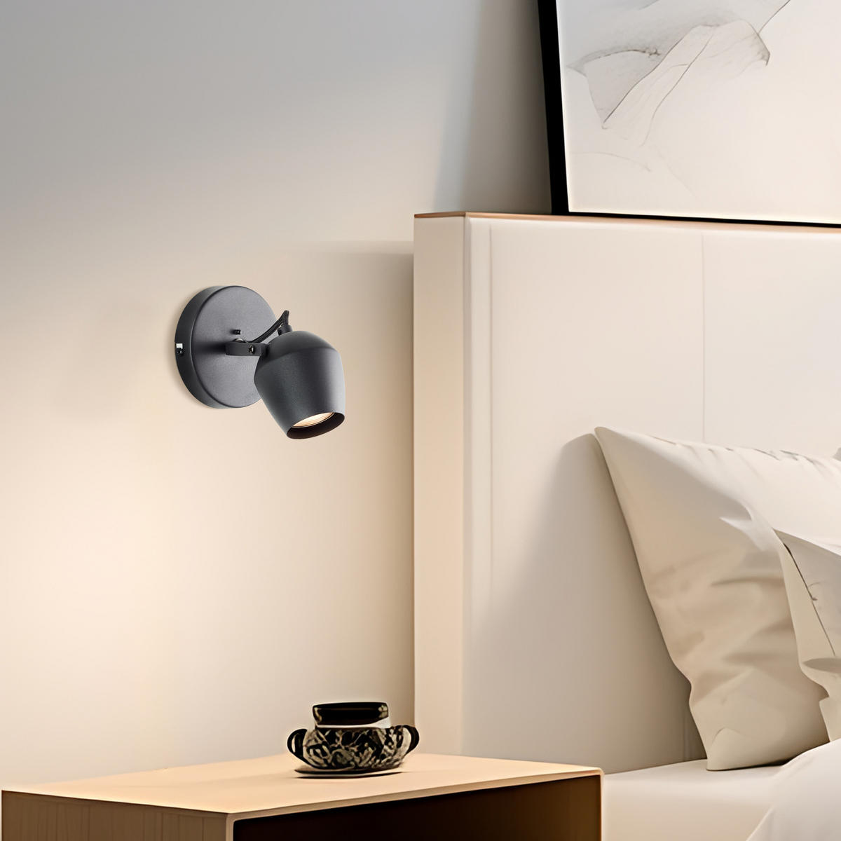 LED SPOT Vertino Schwarz 15/12/17 cm - Schwarz, Kunststoff (5cm) - Brilliant