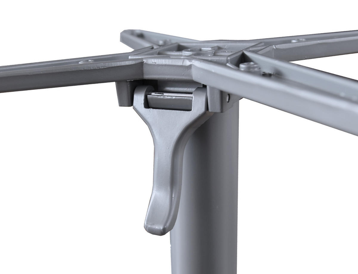 TISCHGESTELL Ilse Doppelwangen Silberoptik 72x60x102cm - Silberfarben, Metall (60/72/102cm) - DELUKE