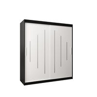 SCHWEBETÜRENSCHRANK 200/180/62 2-türig - Silberfarben/Schwarz, Holz/Kunststoff (180/200/62cm) - Abiks Möbel