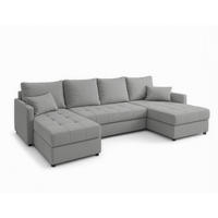 WOHNLANDSCHAFT Dolceo Hellgrau 287/140/73 cm mit Bettkasten Schlaffunktion Modern - Greige/Schwarz, Kunststoff/Textil (287/73/140cm) - AX Living