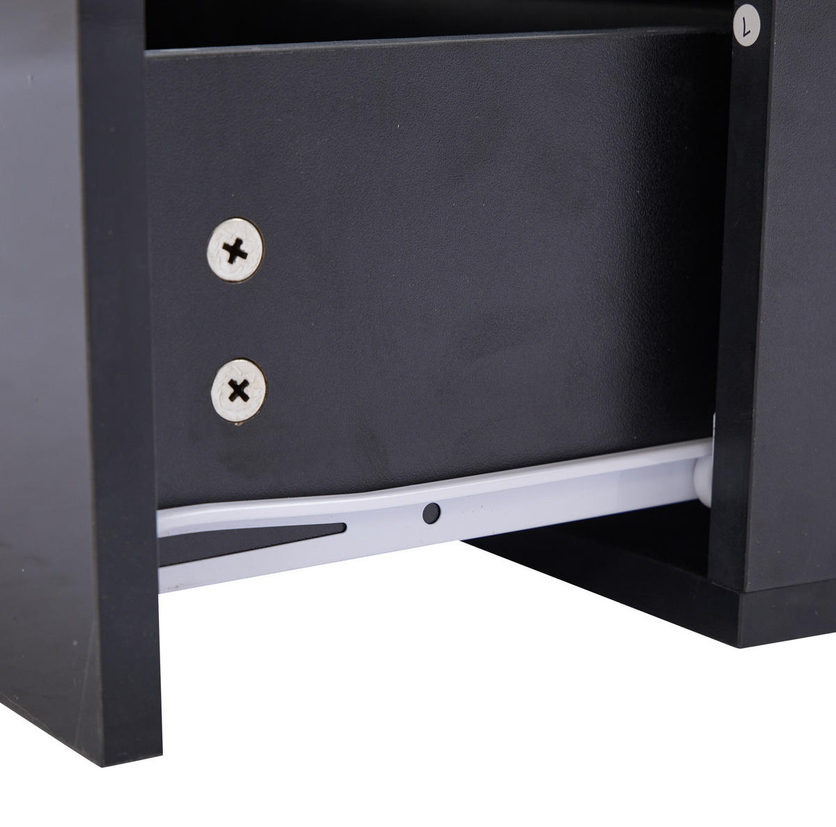 COUCHTISCH aus Spanplatte 90x55x41 cm Schwarz mit LED-Beleuchtung, 4 Schubladen und ausziehbarer Tischplatte - Schwarz, Holzwerkstoff (90/55/41cm) - Modfu