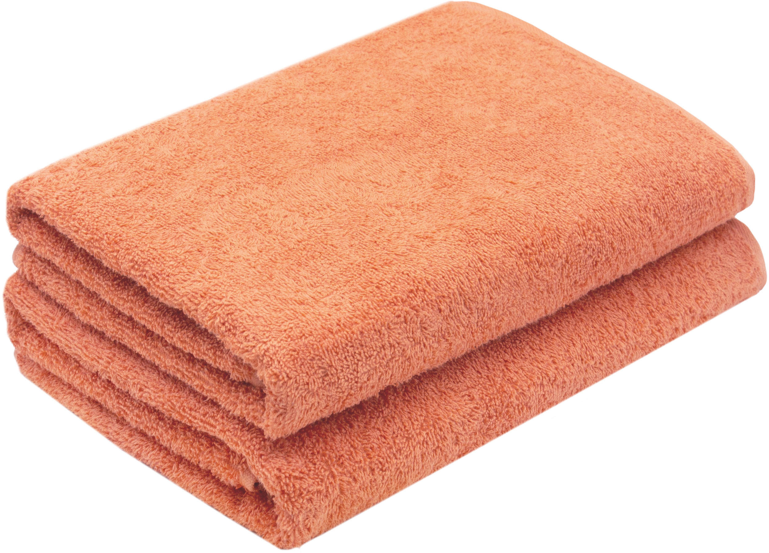 DUSCHTÜCHER, 2er-Set, 70x140 cm, 100% Baumwolle, Orange - Terra cotta, Textil (70/140cm) - Zollner