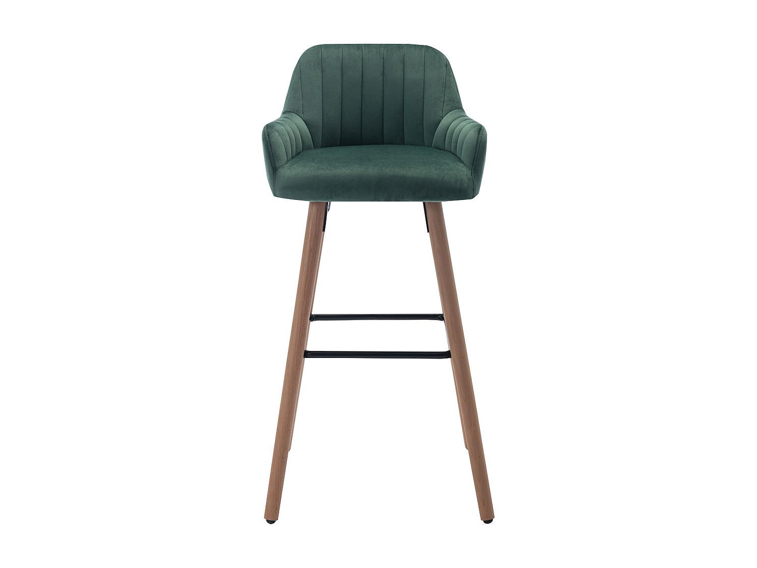 BARHOCKER - 47 cmcm x 52 cmcm - Samt, Stoff - Smaragdgrün - ELEANA - Grün, Textil (47/98/52cm) - Vente-Unique