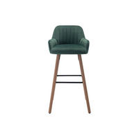 BARHOCKER - 47 cmcm x 52 cmcm - Samt, Stoff - Smaragdgrün - ELEANA - Grün, Textil (47/98/52cm) - Vente-Unique