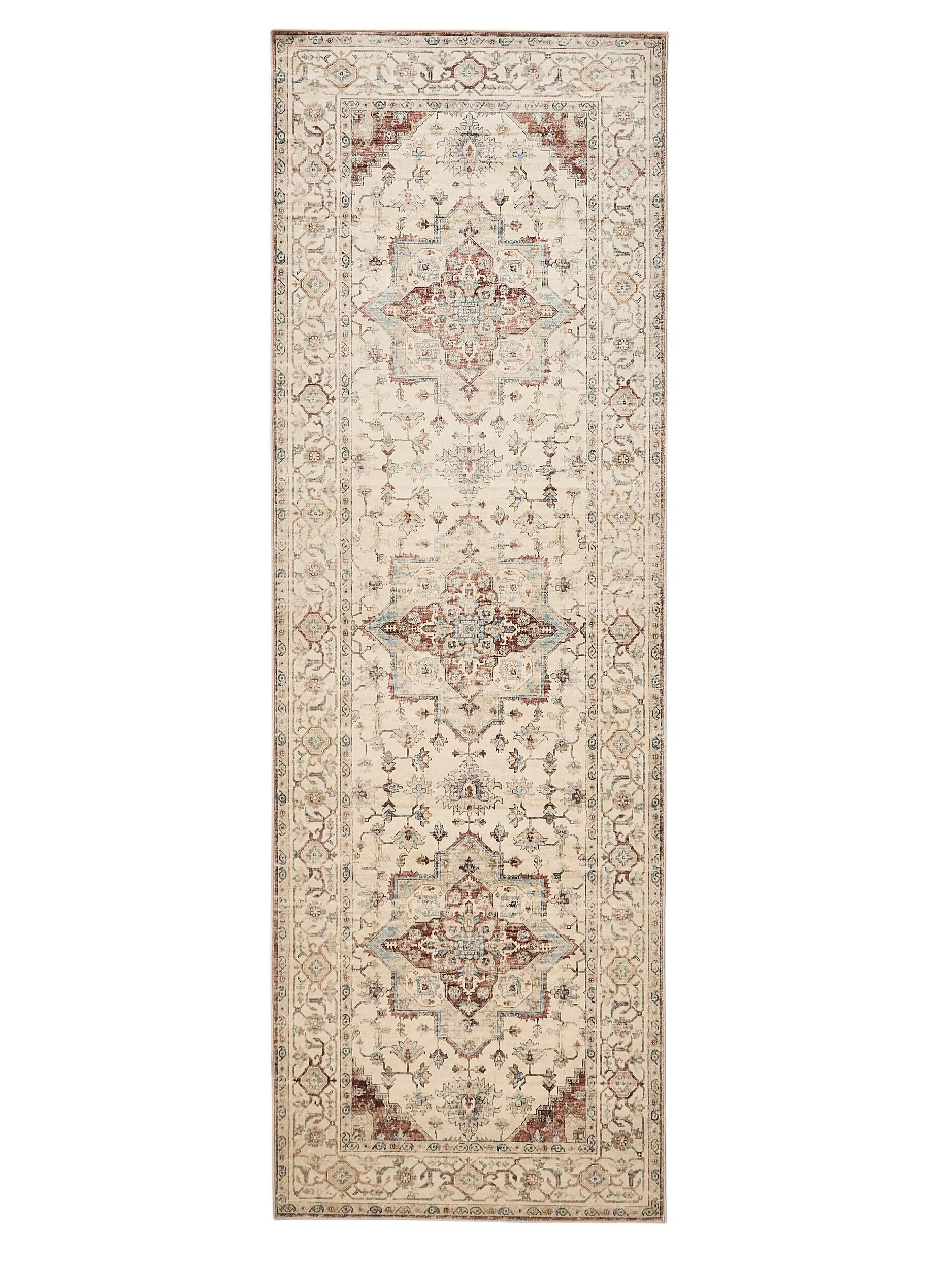 VINTAGE-LÄUFER Miray waschbar 80/240 cm - Rot/Multicolor, Kunststoff (80/240cm) - benuta Nest