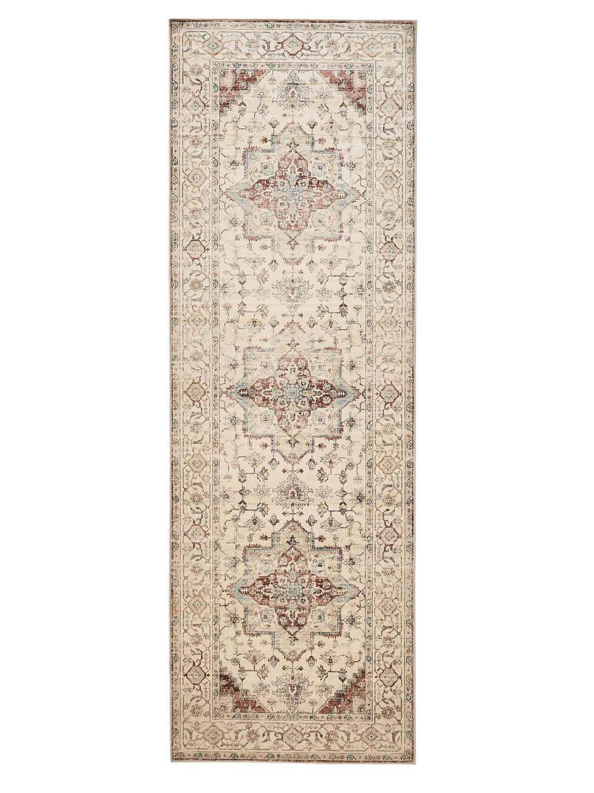 VINTAGE-LÄUFER Miray waschbar 80/240 cm - Rot/Multicolor, Kunststoff (80/240cm) - benuta Nest