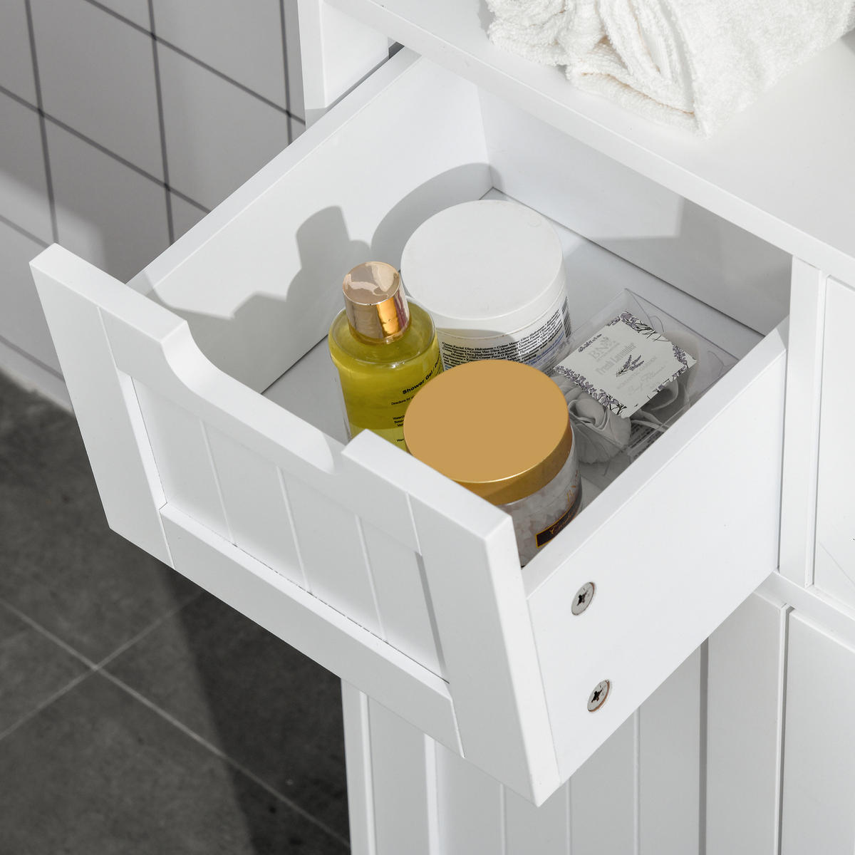 MIDISCHRANK DE-17293 2 Schubladen & Schrank mit verstellbarem Regal Weiß - Weiß, Holzwerkstoff (30/108/60cm) - ComfortXL