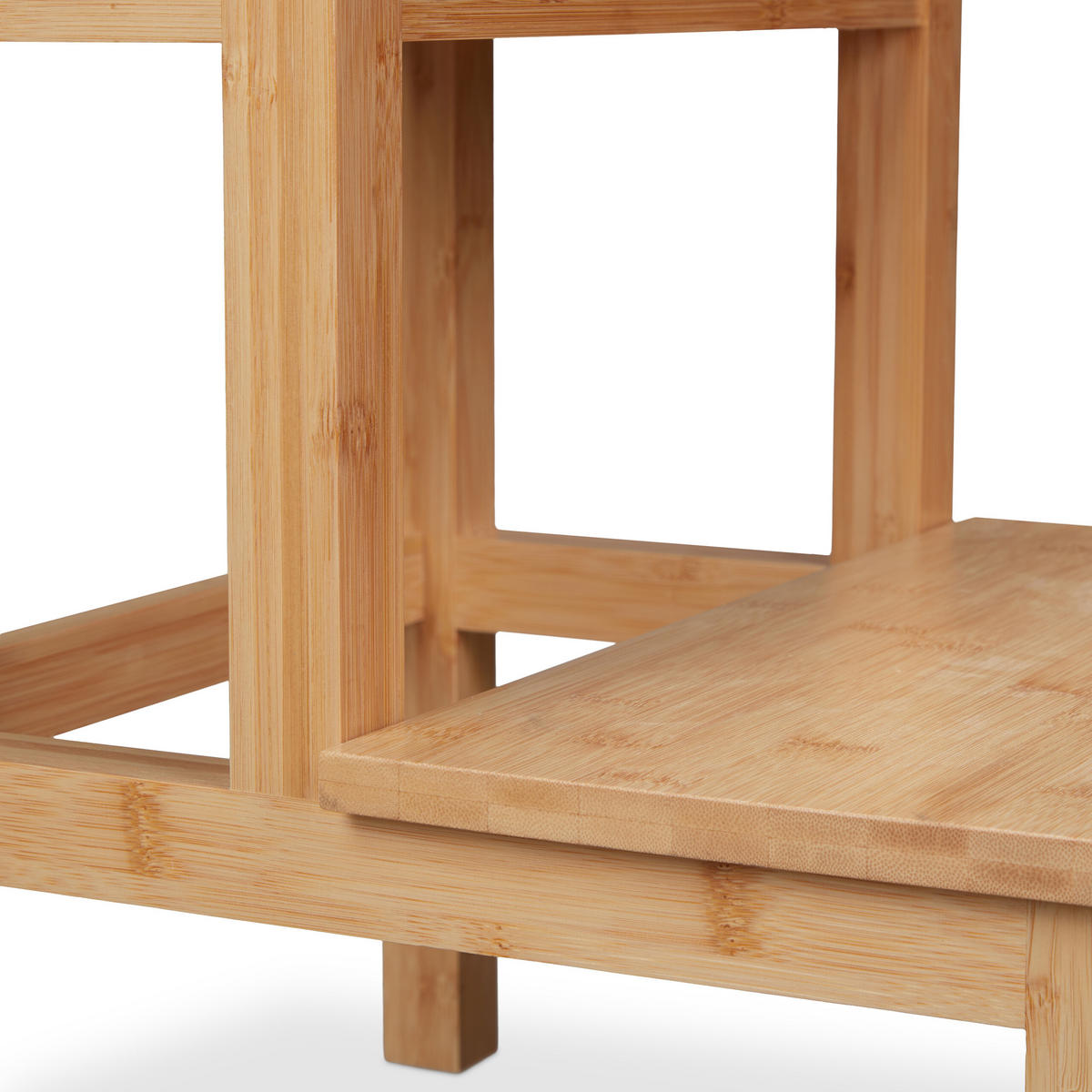 TRITTHOCKER - Hellbraun, Holz (40/40/40.5cm) - Relaxdays