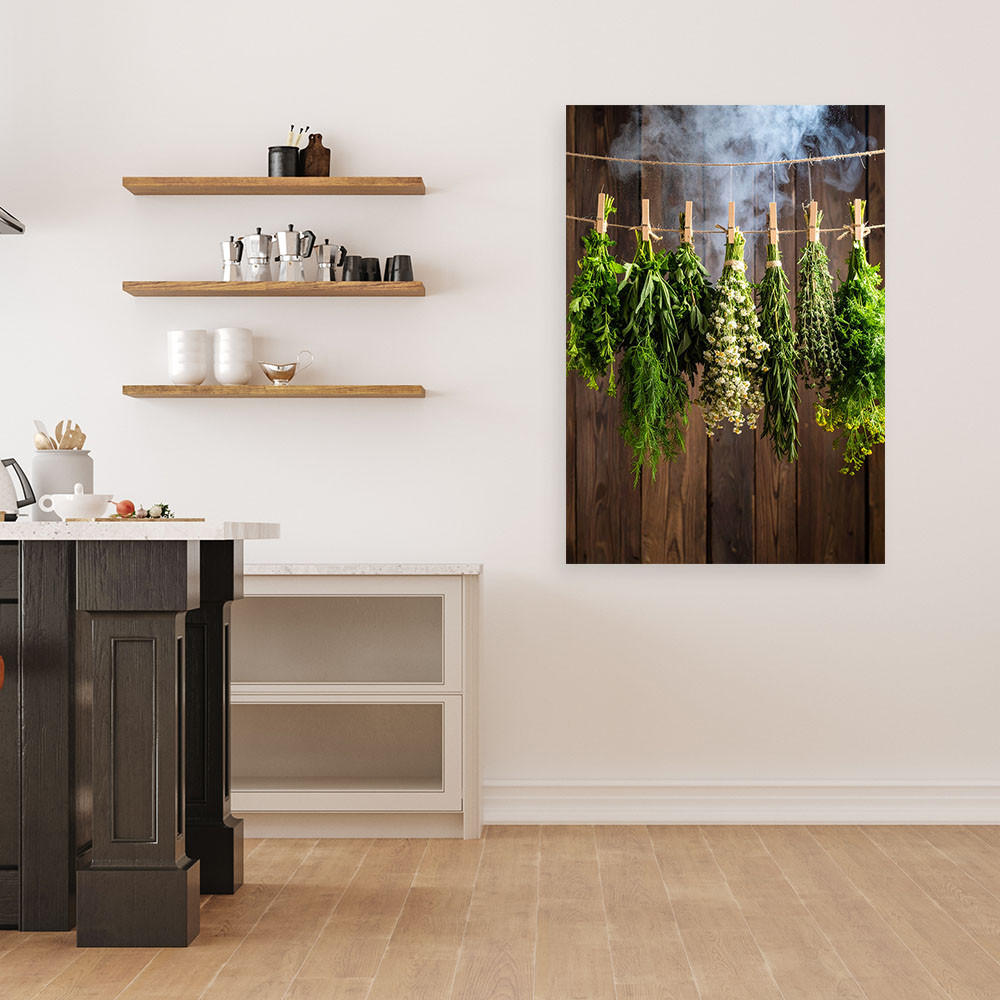 LEINWANDBILD Kräuter Gewürze Pflanzen 40x60cm - Braun, Textil (40/60cm) - Feeby