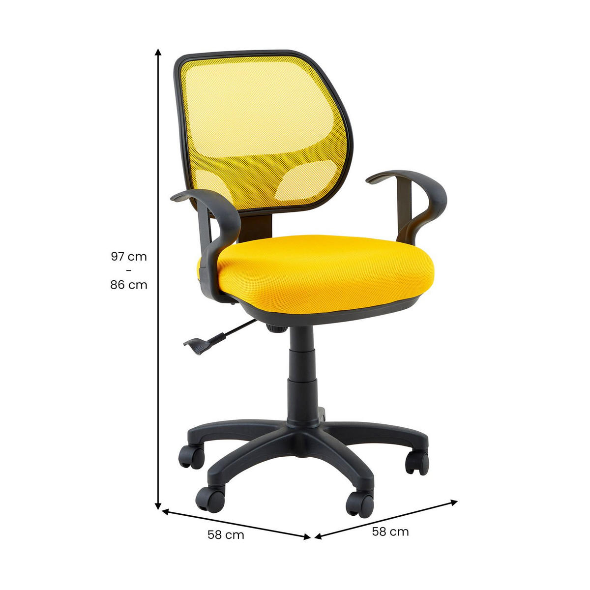 KINDERDREHSTUHL COOL GELB - Gelb, Textil (58/97/58cm) - IDIMEX