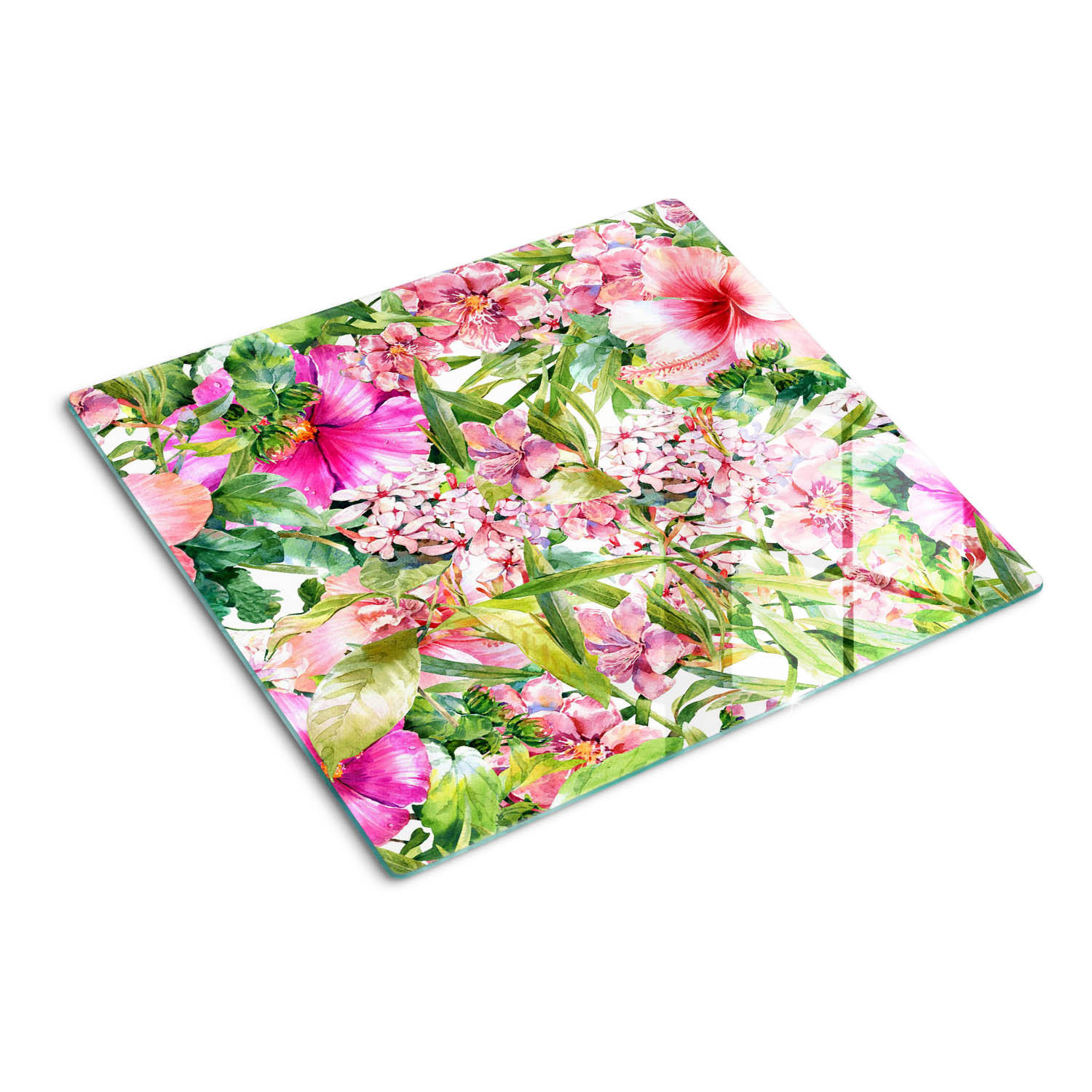 GLASPLATTE 60x52 cm Blumenmuster - Multicolor, Glas (60/0.4/52cm) - TULUP