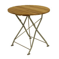 KLAPPTISCH Bad Belzig aus Robinienholz 77 cm rund, Stahlgestell Verzinkt - Braun, Holz (77/77/72cm) - TPFGarden