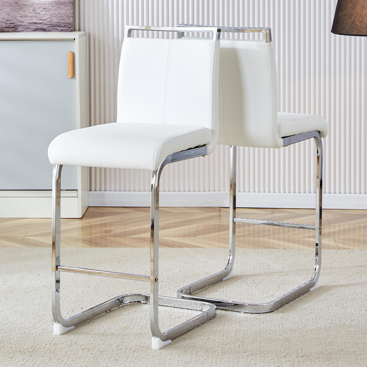 SCHWINGSTUHL DE-36484 2er Set mit PU-Bezug Weiß - Weiß, Metall (46.5/96.5/38.9cm) - ComfortXL
