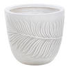 BLUMENTOPF cremeweiß rund 28/28/16 cm Ftero - Weiß, Naturmaterialien (16cm) - Beliani