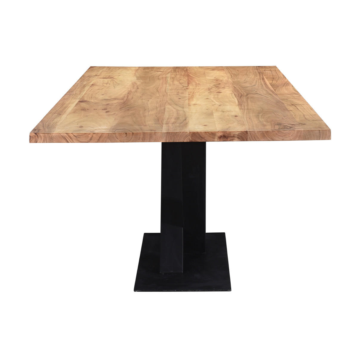 ESSTISCH Rechteckig Industrial Massiv Akazienholz Schwarz Metall L200 cm VALLEY - Naturfarben, Holz (200/100/76cm) - Miliboo