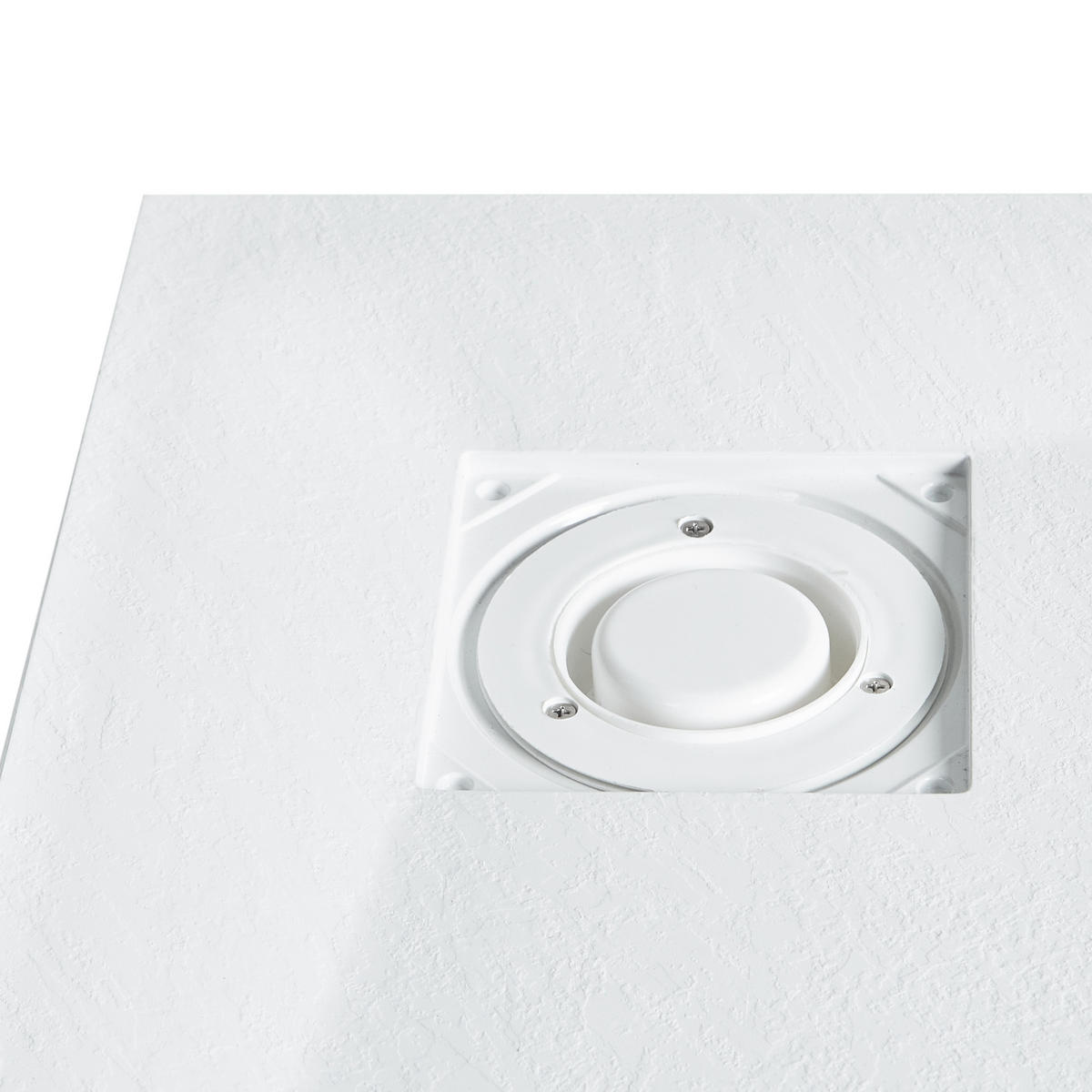 CĂDIȚĂ DE DUȘ 90/90/3 cm albă Paron - alb, material plastic (90/3/90cm) - Beliani