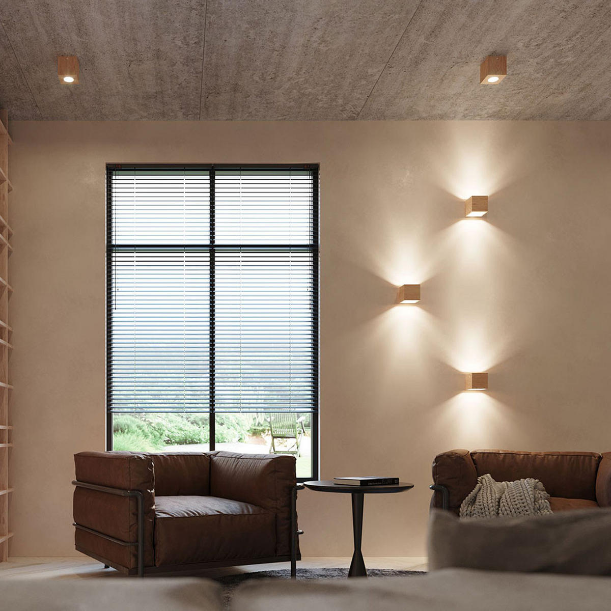 WANDLEUCHTE Holz Braun Up & Down - Braun, Holz (12/10/10cm)