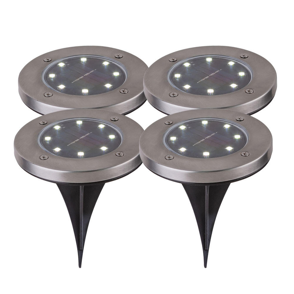 LED AUSSENLEUCHTE Edelstahl Grau 4er Set - Grau, Metall (13/13/11.8cm) - Globo Lighting