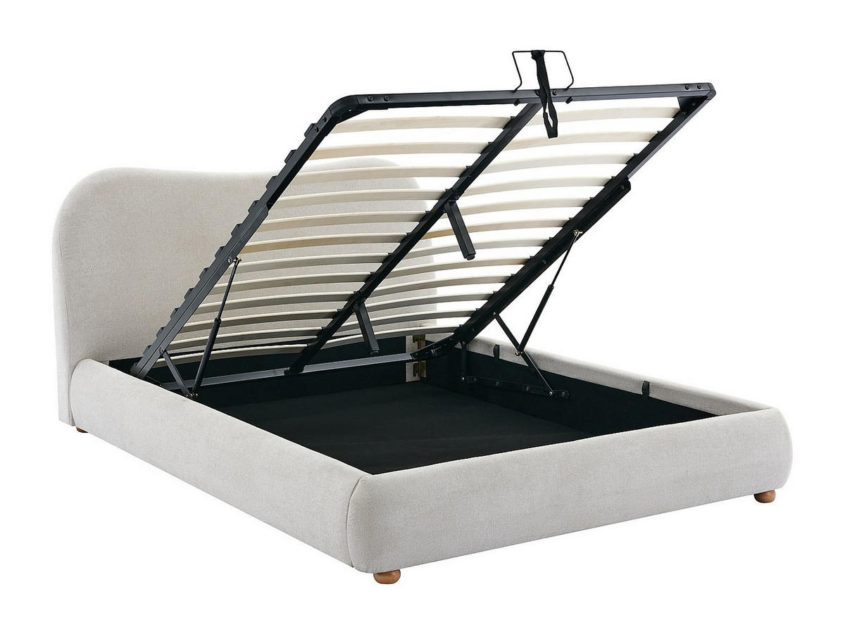BETT mit Bettkasten - 1 Person - Stoff - Beige - - Beige, Textil (120/190cm) - Vente-Unique