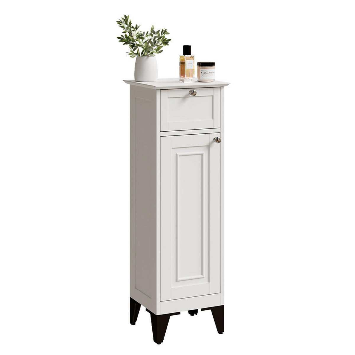 BADSCHRANK Vanity Weiß 32 x 92 cm mit Schublade - Weiß, Holzwerkstoff (32/92/30cm) - Vicco