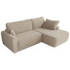 ECKSCHLAFSOFA CUBO L Beige Boucle - rechts - Beige/Schwarz, Kunststoff/Textil (187/273cm) - MKS