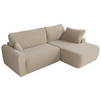 ECKSCHLAFSOFA CUBO L Beige Boucle - rechts - Beige/Schwarz, Kunststoff/Textil (187/273cm) - MKS