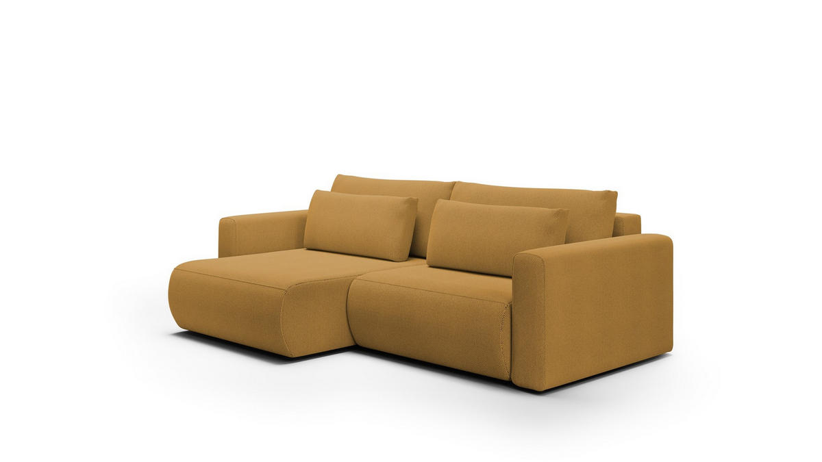 ECKSOFA Chaira Mit Schlaffunktion - Currygelb, Holzwerkstoff/Textil (240/149cm) - Fun Möbel