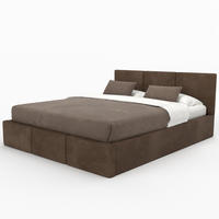POLSTERBETT mit Stauraum Braun 180x200cm Kopfteil 88cm - Braun, Holzwerkstoff/Textil (180/200cm) - Muralo