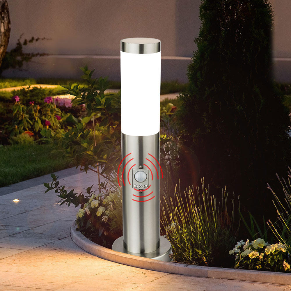 LED AUSSENLEUCHTE Edelstahl Silber - Silberfarben, Metall (12.7/12.7/45cm) - Globo Lighting