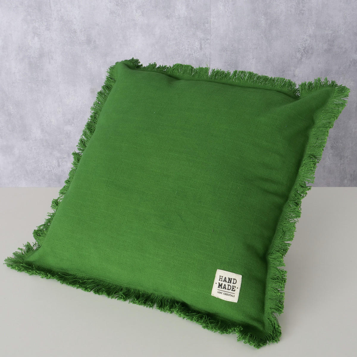 BAUMWOLLKISSEN Lenea 45/45/4 cm - Grün, Naturmaterialien (45/45cm) - Boltze Home