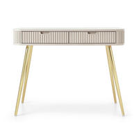 TOALETKA Zova greige so zlatými nohami 110 cm - zlatá/taupe, kov/kompozitné drevo (49/103/80cm) - Selsey