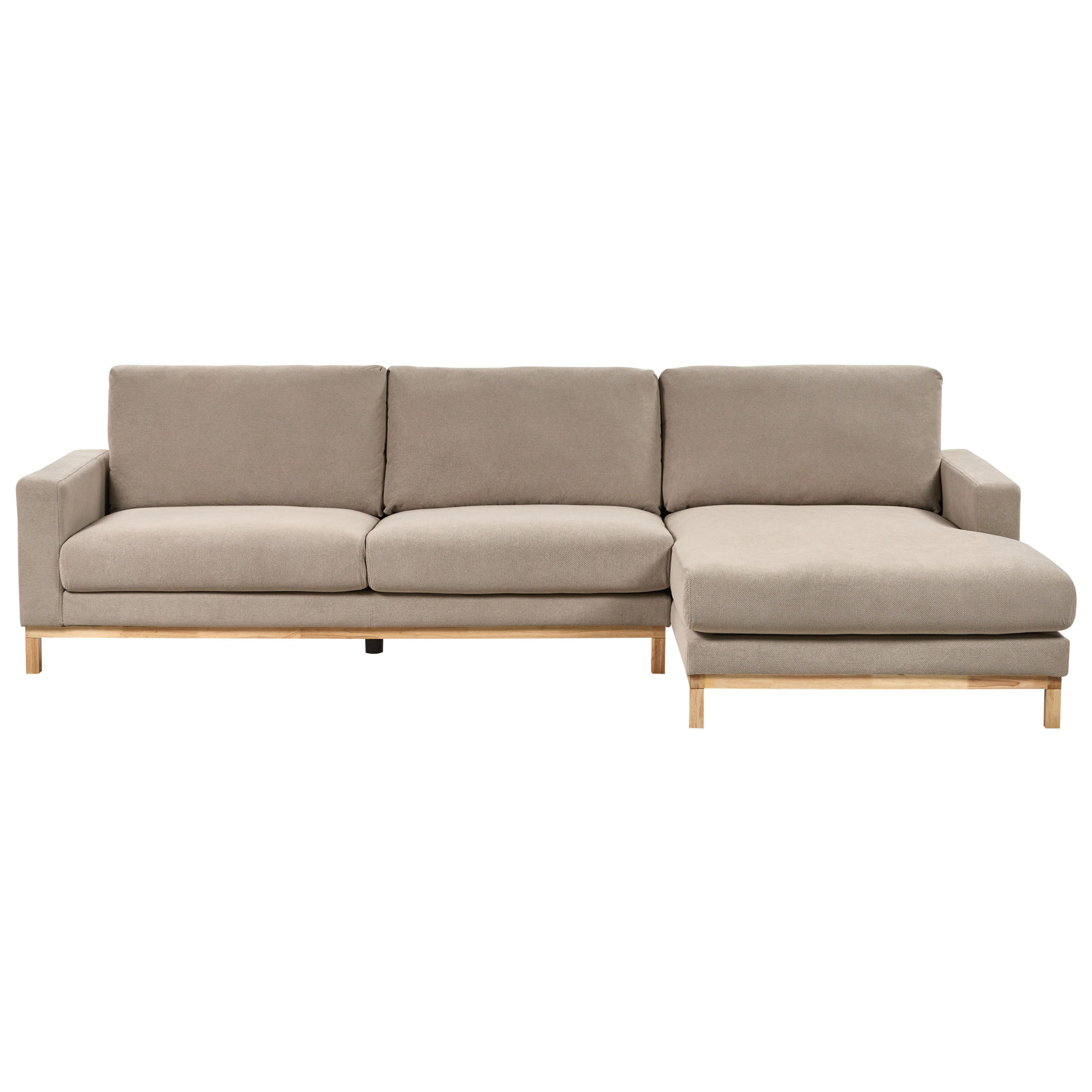 ECKSOFA 4-Sitzer Stoff Taupe linksseitig Siggard - Taupe/Beige, Textil (296/163cm) - Beliani