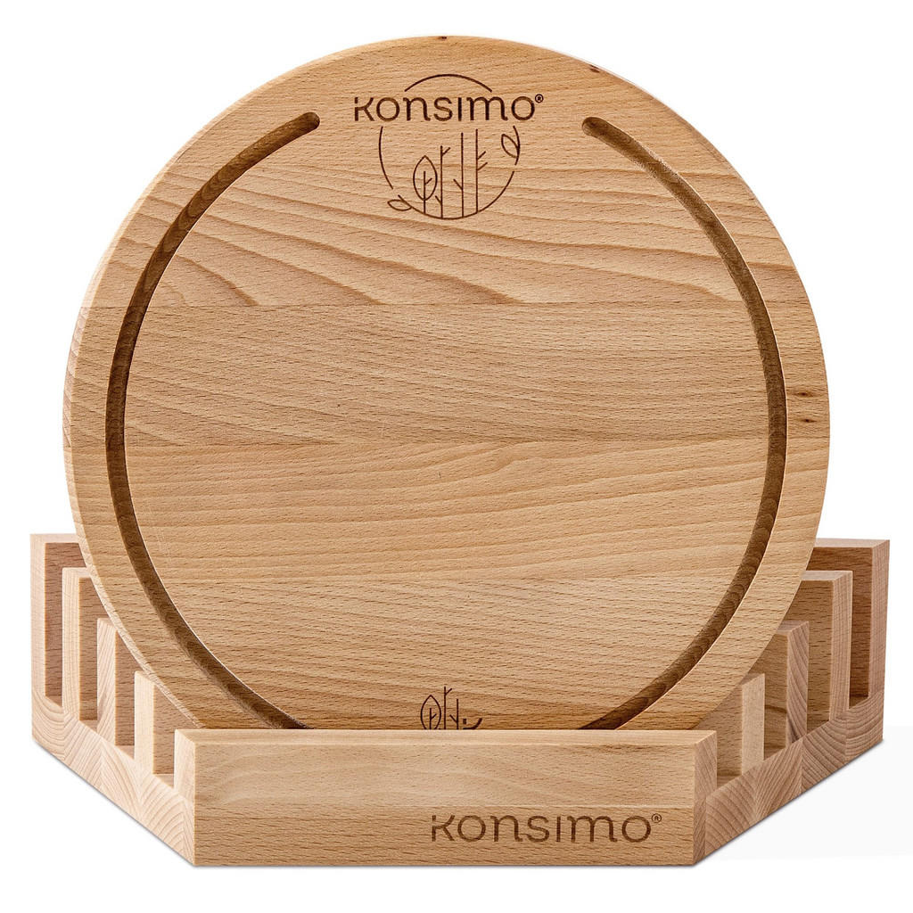 Thumbnail - Konsimo® Schneidebrett, Buche, Holz, 25x8 cm, FSC 100%, Hergestellt in Europa, Küchenzubehör, Schneidebretter