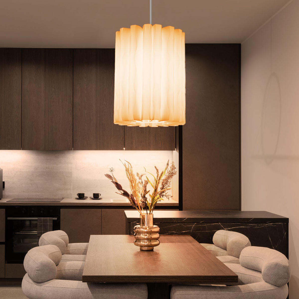 LED HÄNGELEUCHTE Elena Weiß - Weiß, Kunststoff (27/27/135cm)