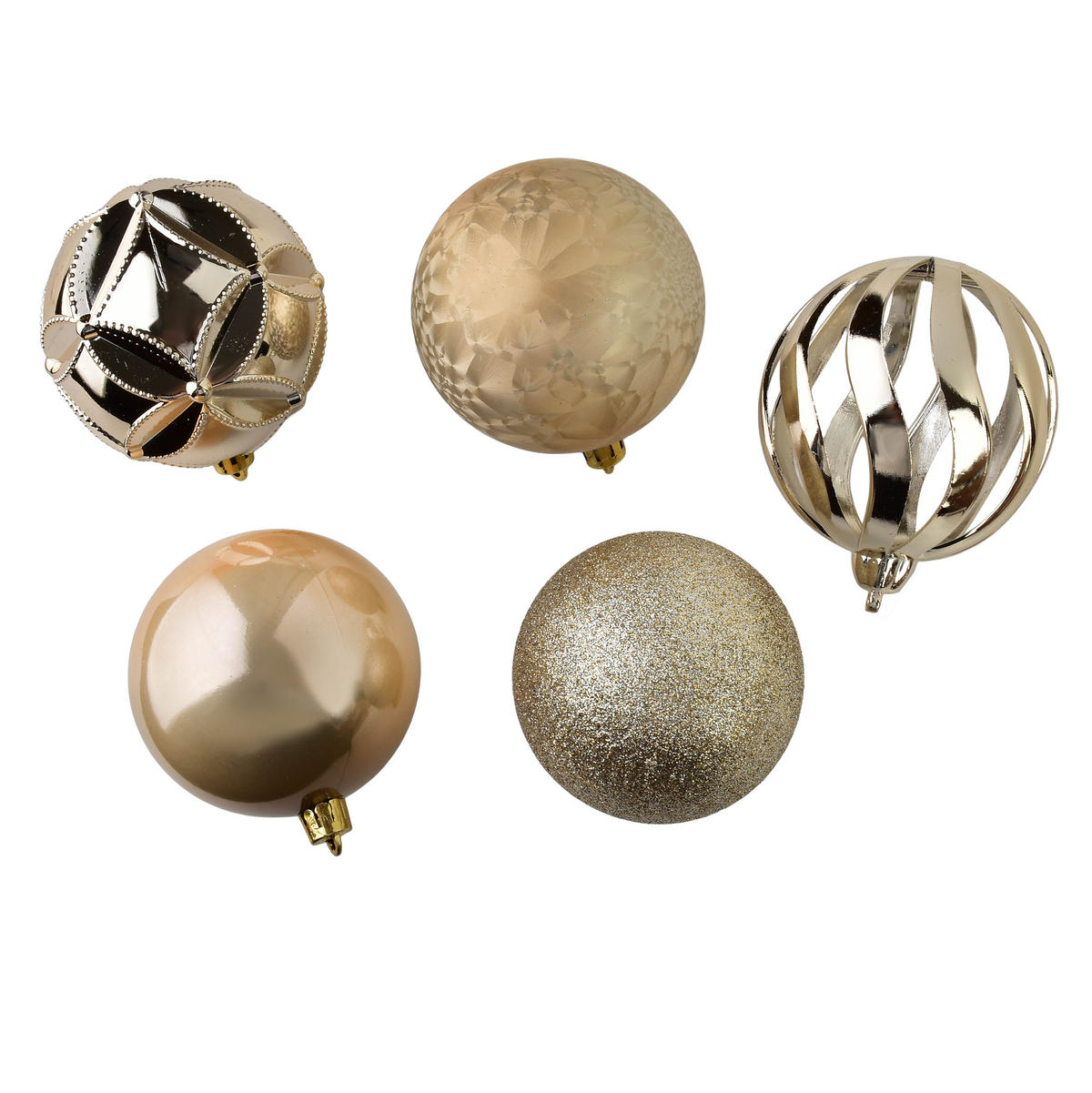 WEIHNACHTSKUGELN Santa Lila 10-tlg Champagner 7,5cm Kunststoff - Champagner, Kunststoff (15.5/39/7.5cm) - Mondex
