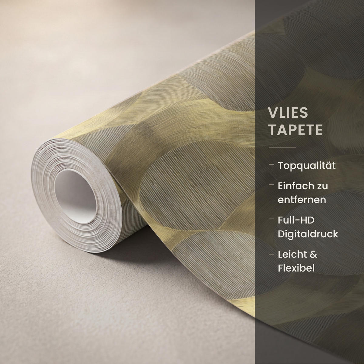 TAPETE - Modern - Geometrisch - Gold - 140x220 cm - Goldfarben, Papier (140/220cm) - OnlyWow