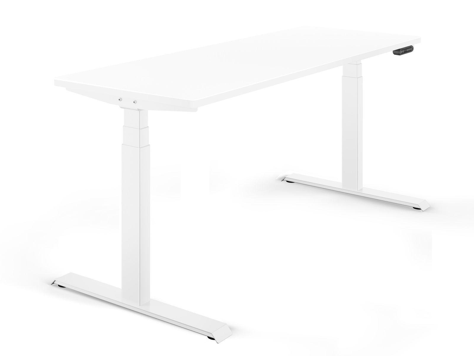 SCHREIBTISCH elektrisch höhenverstellbar REC 160x60 cm - Weiß, Metall (60/160/65cm) - Schaff